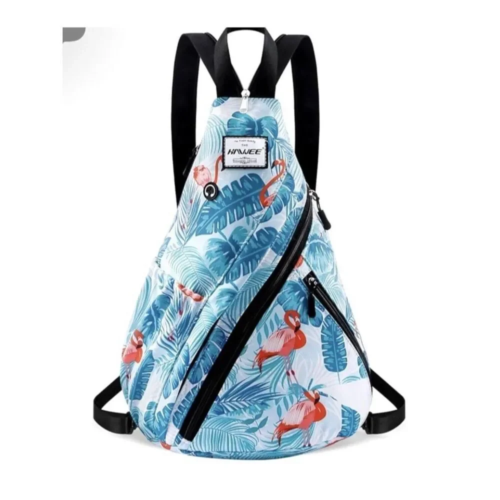Flamingo Sling Backpack Convertible Crossbody Daypack Travel Beach Unisex Water